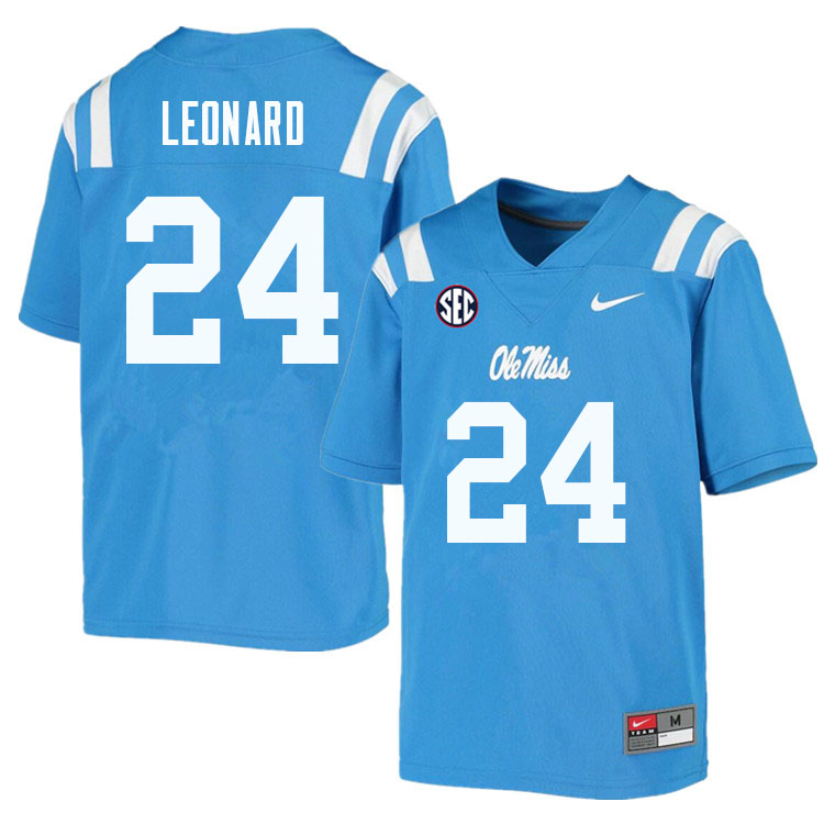 Ole Miss Rebels #24 Deane Leonard College Football Jerseys Sale-Powder Blue